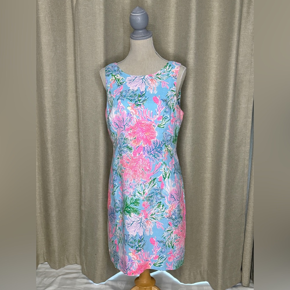 Lilly Pulitzer Maurina Linen Shift Dress Celestial Blue - NWT - 12